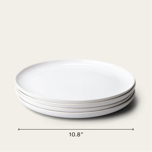 Dinner plates dinnerware by Fable Home, shown in a pearlwhite finish. – #pearlwhite