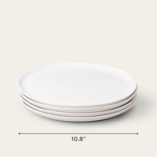 Dinner plates dinnerware by Fable Home, shown in a speckledwhite finish. – #speckledwhite