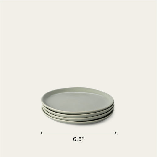 Dessert plates dinnerware by Fable Home, shown in a beachgrassgreen finish. – #beachgrassgreen