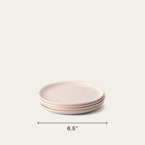 Dessert plates dinnerware by Fable Home, shown in a blushpink finish. – #blushpink