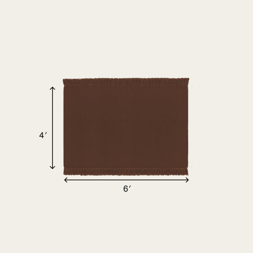 Fringe Wool Rug - Sunset Tan / Small - 4 x 6' / Without Mat