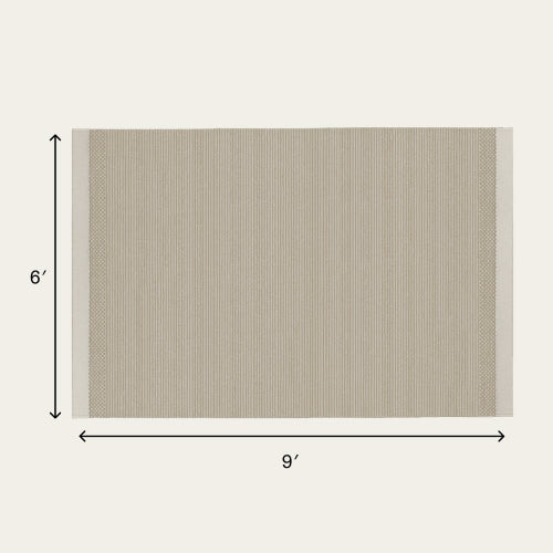 Linear Wool Rug - Coastal Cream / Large - 6 x 9’ / Without Mat