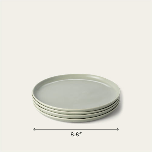 Salad plates dinnerware by Fable Home, shown in a beachgrassgreen finish. – #beachgrassgreen