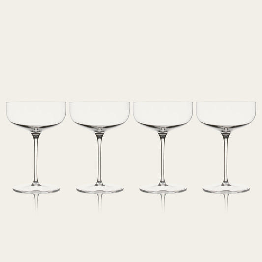 Coupe glasses pro glassware by Fable Home, in a clear color. – #clear