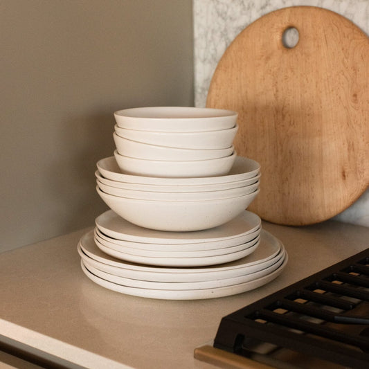 Dinnerware set bundles by Fable Home, in a speckledwhite color. – #speckledwhite
