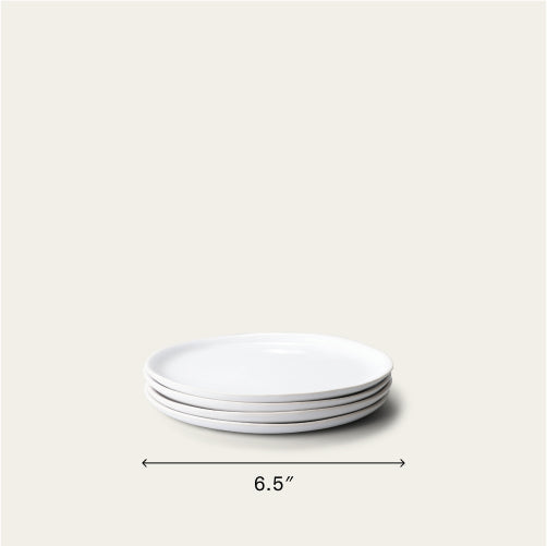 Dessert plates dinnerware by Fable Home, shown in a cloudwhite finish. – #cloudwhite