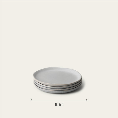 Dessert plates dinnerware by Fable Home, shown in a stoneblue finish. – #stoneblue