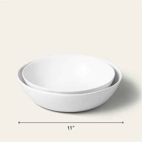 Low serving bowls serveware by Fable Home, in a speckledwhite color. – #speckledwhite
