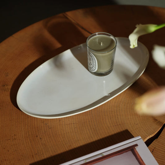 Oval serving platter dinnerware by Fable Home, in a pearlwhite color. – #pearlwhite