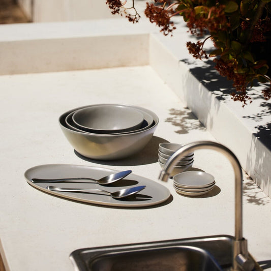 Serving ceramics set bundles by Fable Home, in a dovegray color. – #dovegray