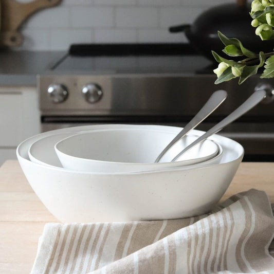 Serving ceramics set bundles by Fable Home, in a speckledwhite color. – #speckledwhite