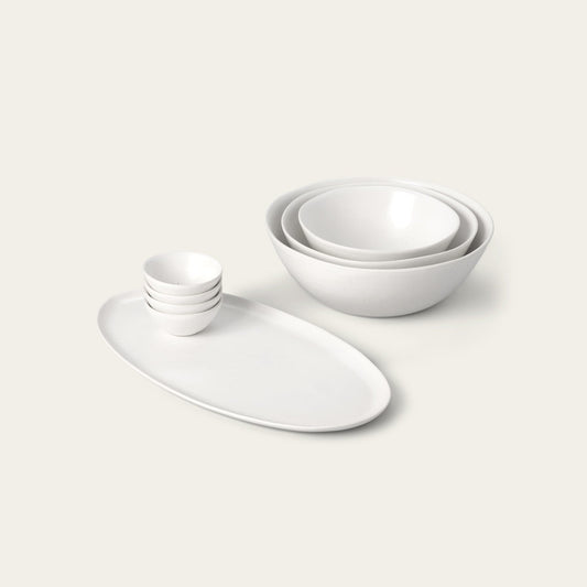 Serving ceramics set bundles by Fable Home, in a speckledwhite color. – #speckledwhite