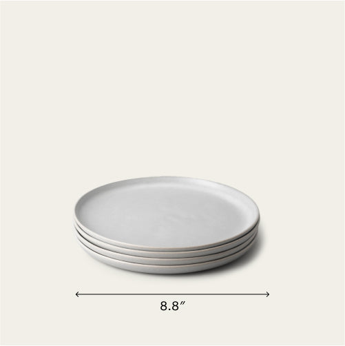 Salad plates dinnerware by Fable Home, shown in a stoneblue finish. – #stoneblue
