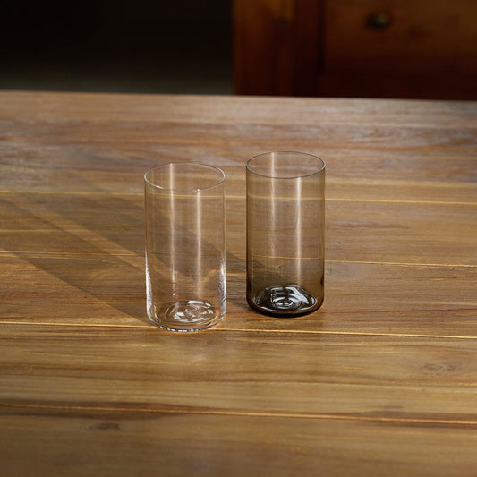 Tall glasses pro glassware by Fable Home, in a smokegray color. – #smokegray