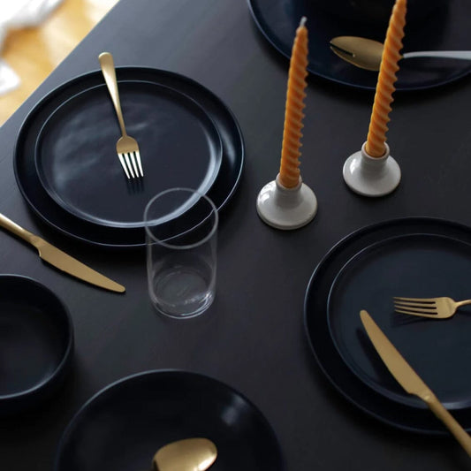 Dinner plates dinnerware by Fable Home, in a midnightblue color. – #midnightblue