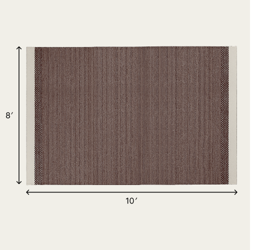 Linear Wool Rug - Burnt Sienna / Extra Large - 8' x 10' / Without Mat