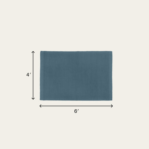 Wool Rug - Seaside Blue / Small - 4 x 6' / Without Mat