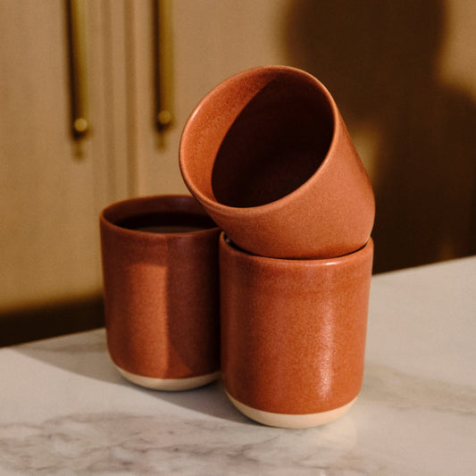Cappuccino Cups by Fable Home, featured in a canyonclay finish. – #canyonclay
