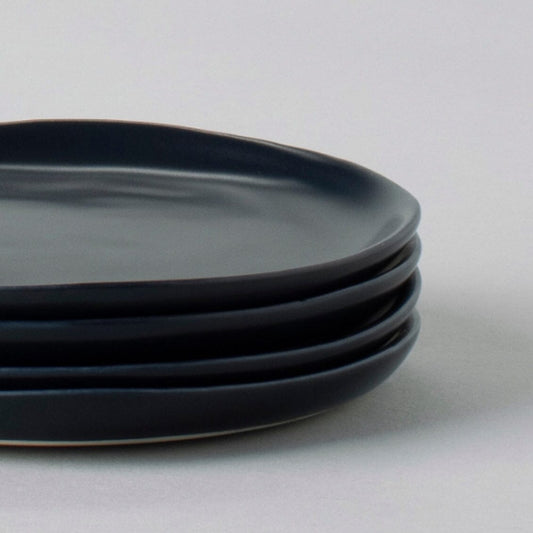 Dessert plates dinnerware by Fable Home, shown in a midnightblue finish. – #midnightblue
