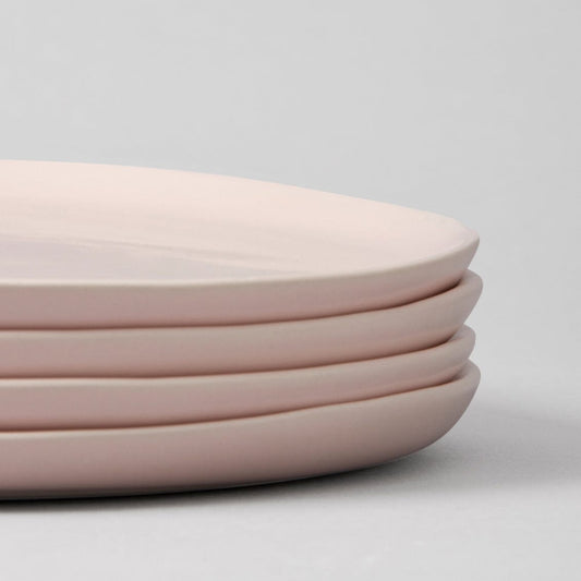 Dessert plates dinnerware by Fable Home, shown in a blushpink finish. – #blushpink