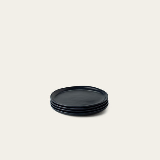 Dessert plates dinnerware by Fable Home, shown in a midnightblue finish. – #midnightblue