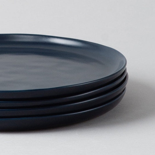 Dinner plates dinnerware by Fable Home, shown in a midnightblue finish. – #midnightblue