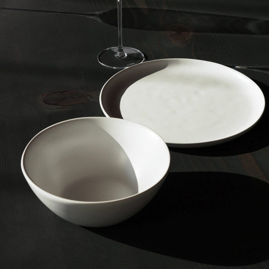 Dinner plates dinnerware by Fable Home, shown in a cloudwhite finish. – #cloudwhite