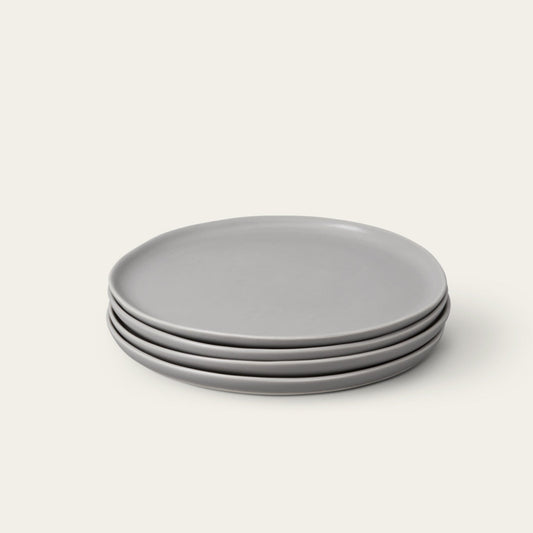 Dinner plates dinnerware by Fable Home, shown in a dovegray finish. – #dovegray
