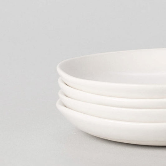 Little plates dinnerware by Fable Home, shown in a cloudwhite finish. – #cloudwhite