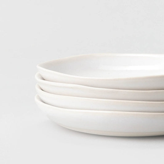 Little plates dinnerware by Fable Home, shown in a pearlwhite finish. – #pearlwhite