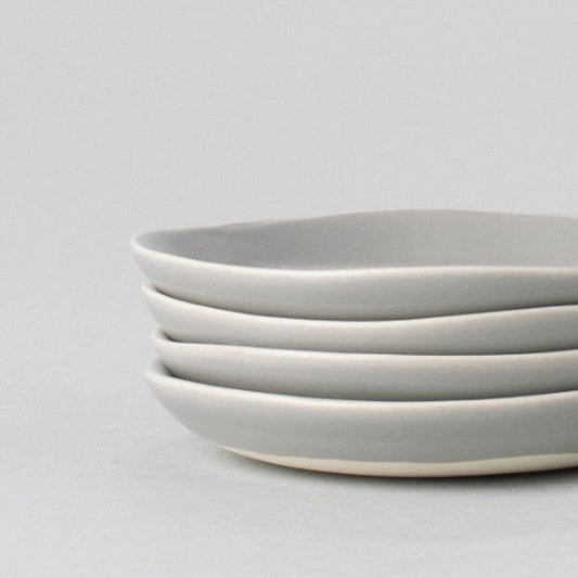 Little plates dinnerware by Fable Home, shown in a dovegray finish. – #dovegray