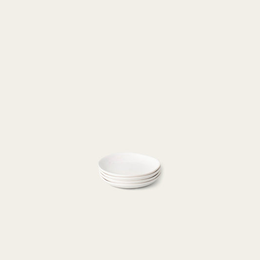 Little plates dinnerware by Fable Home, shown in a speckledwhite finish. – #speckledwhite