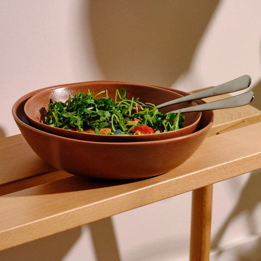 Low Serving Bowls by Fable Home, featured in a canyonclay finish. – #canyonclay