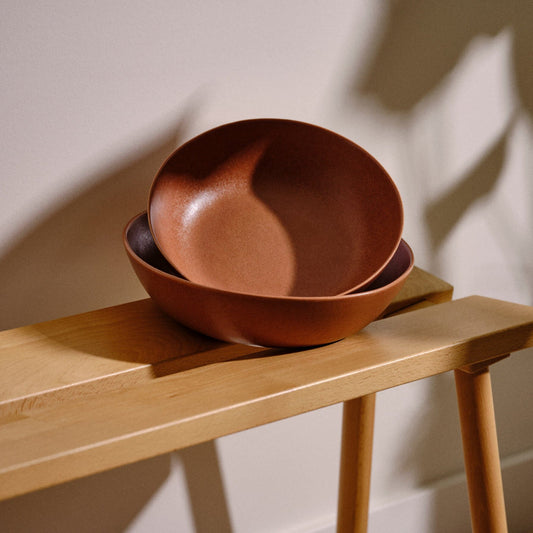 Low Serving Bowls by Fable Home, featured in a canyonclay finish. – #canyonclay