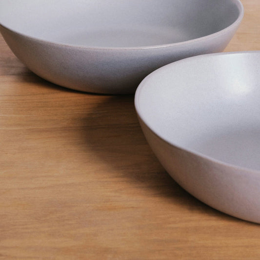 Low Serving Bowls by Fable Home, featured in a stoneblue finish. – #stoneblue