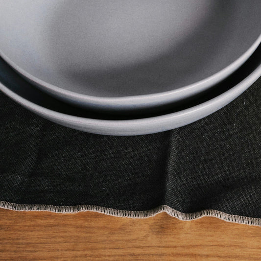 Low Serving Bowls by Fable Home, featured in a stoneblue finish. – #stoneblue