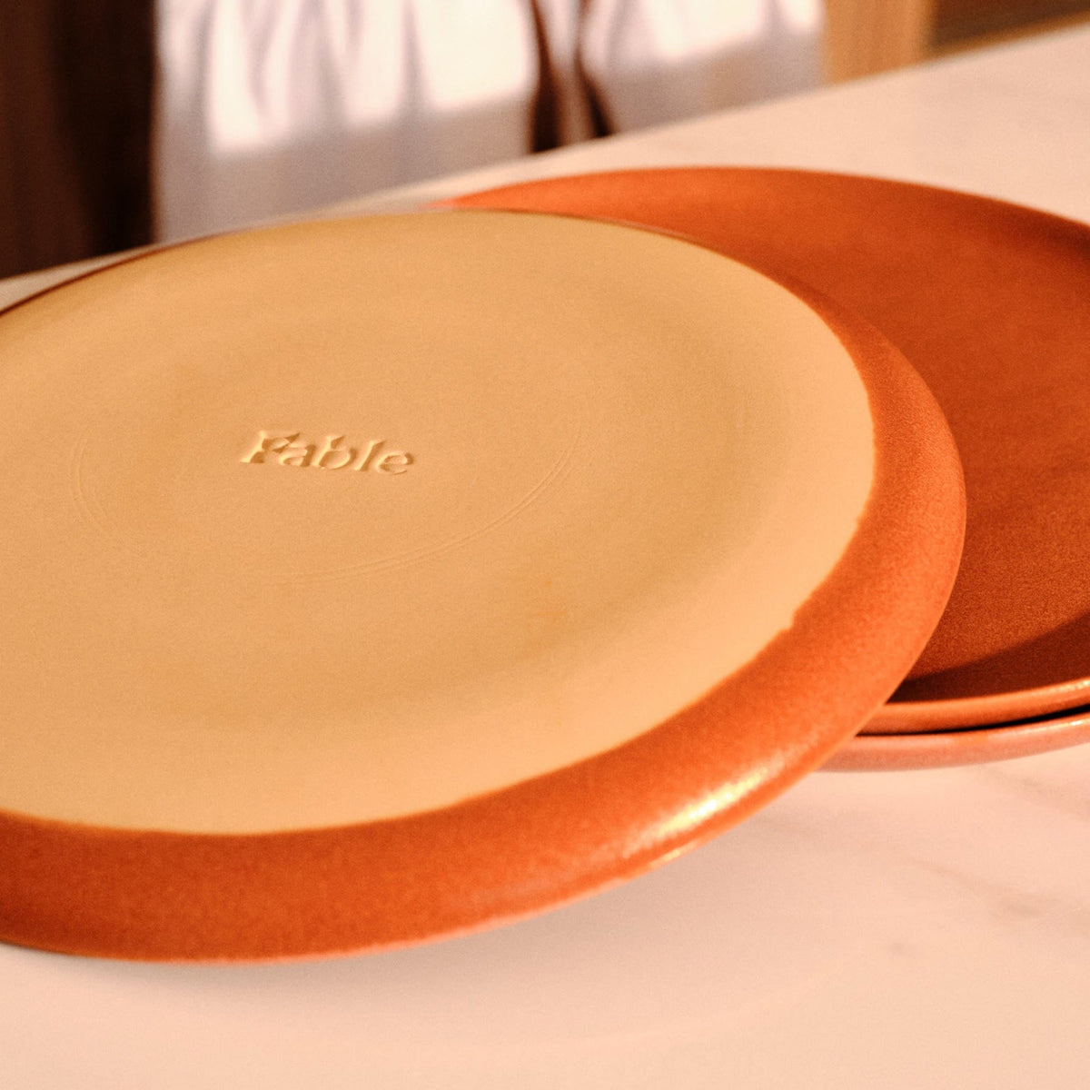 Lunch Plates by Fable Home, featured in a canyonclay finish. canyonclay-hidden
