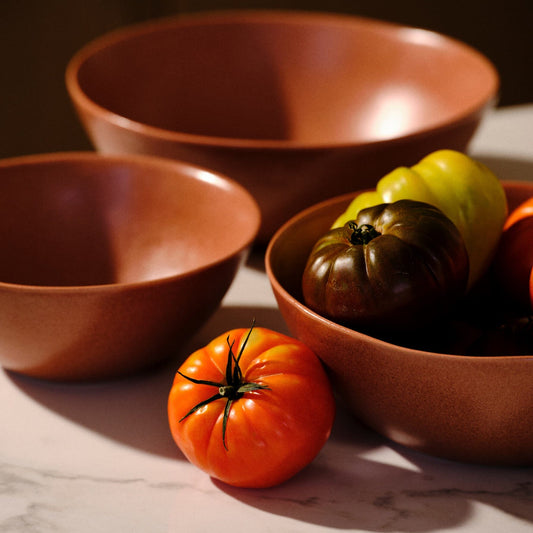 Nested Serving Bowls by Fable Home, featured in a canyonclay finish. – #canyonclay
