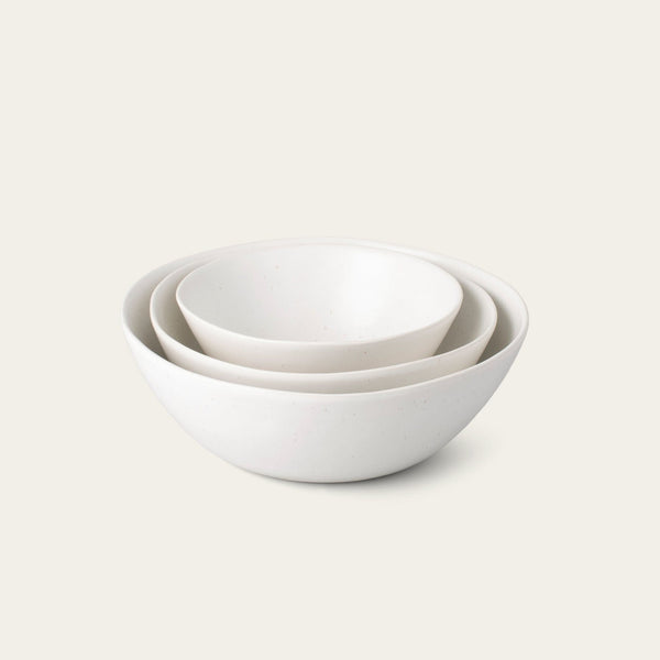 Nested serving bowls dinnerware by Fable Home, in a speckledwhite color. – #speckledwhite