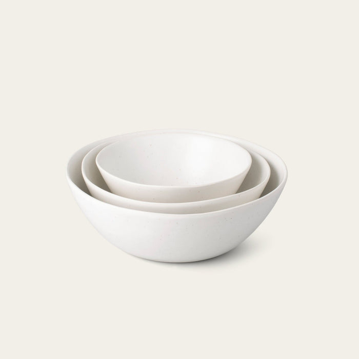 Nested serving bowls dinnerware by Fable Home, in a speckledwhite color. – #speckledwhite