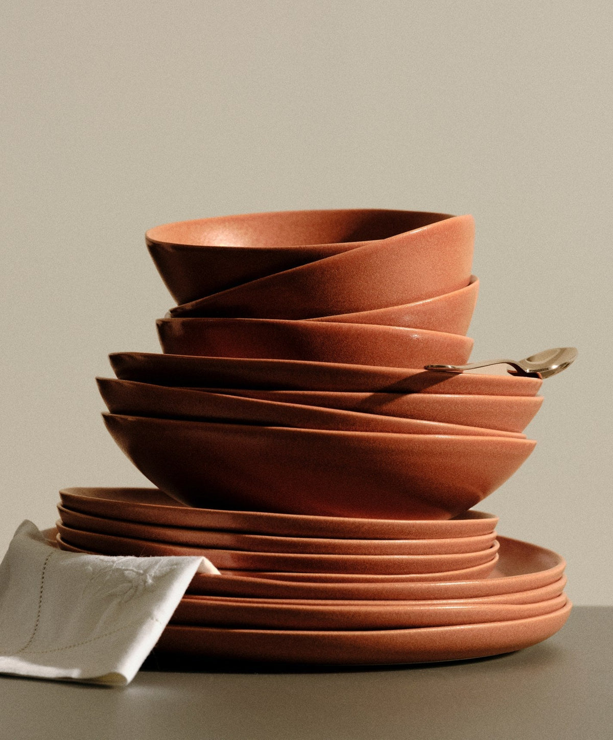 Dinnerware Set by Fable Home, shown in Canyon Clay.