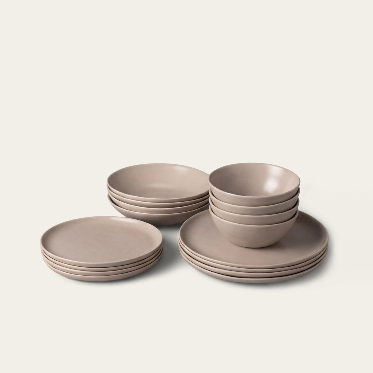 Dinnerware Set by Fable Home, shown in Desert Taupe.