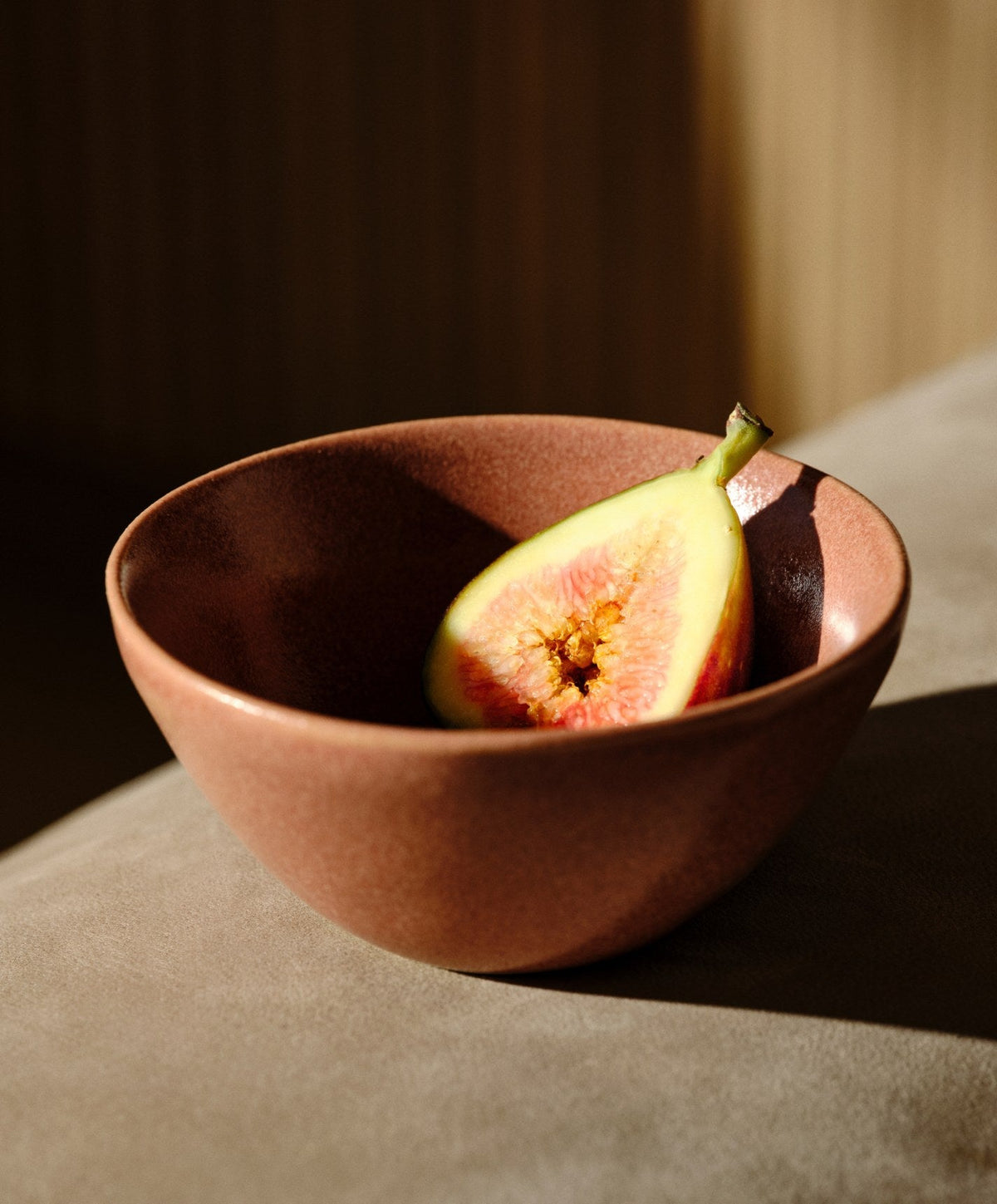 Serving Ceramics Set by Fable Home, shown in Canyon Clay.