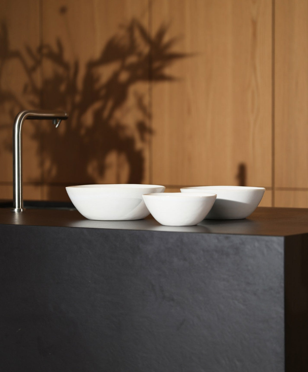 Serving Ceramics Set by Fable Home, shown in Pearl White.