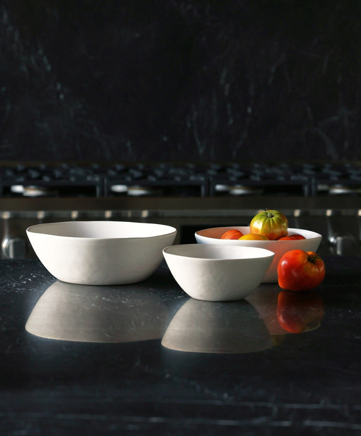 Serving Ceramics Set by Fable Home, shown in Cloud White.