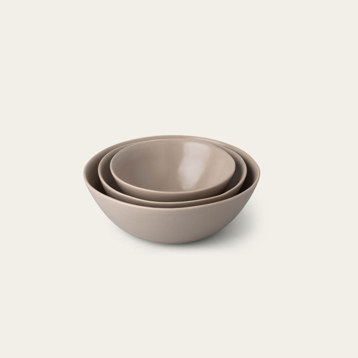 Nested Serving Bowls by Fable Home, shown in Desert Taupe.