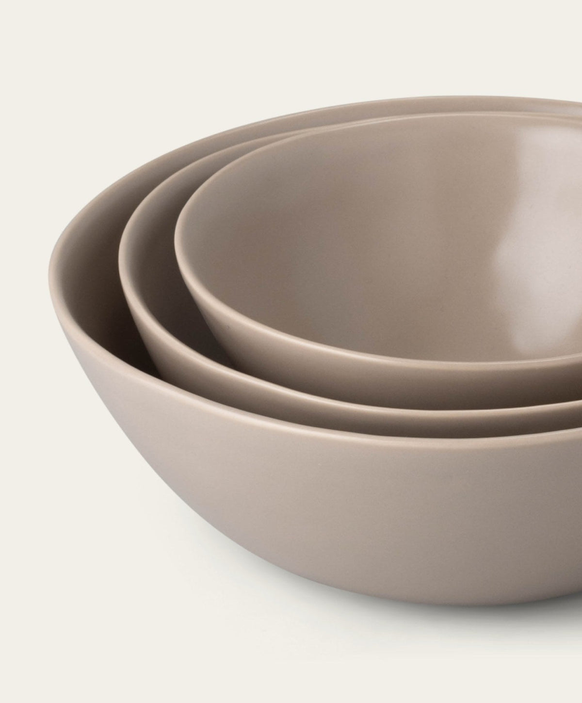 Nested Serving Bowls by Fable Home, shown in Desert Taupe.