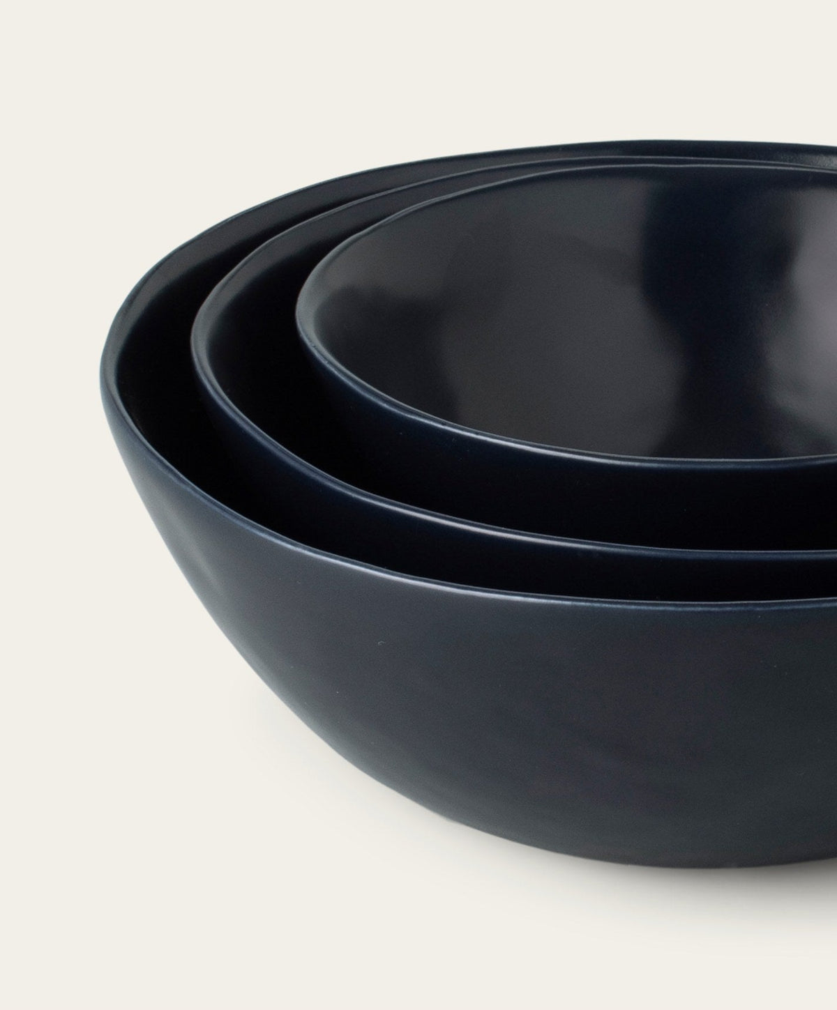 Nested Serving Bowls by Fable Home, shown in Midnight Blue.