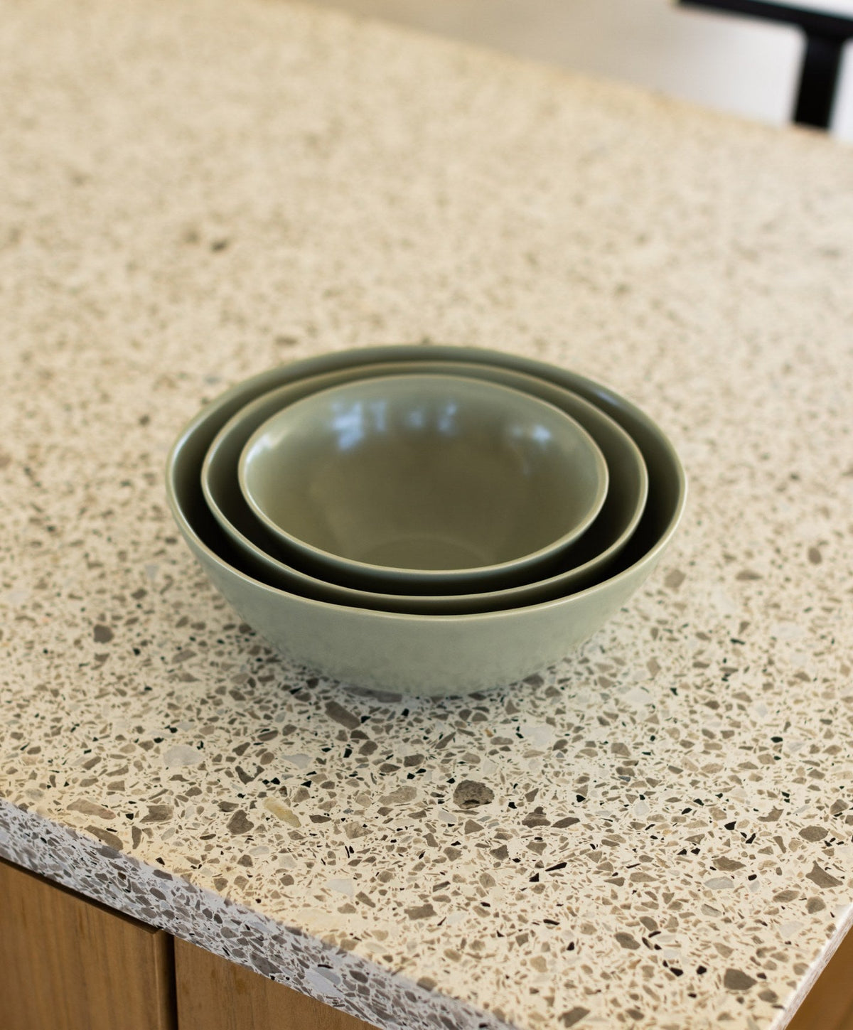 Nested Serving Bowls by Fable Home, shown in Beachgrass Green.