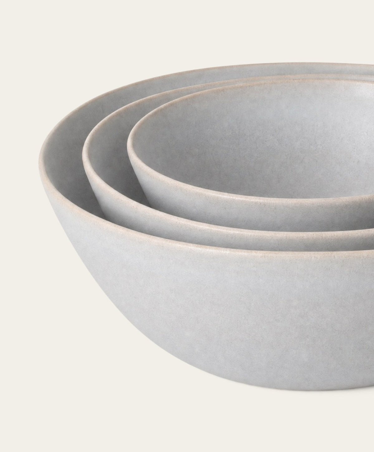 Nested Serving Bowls by Fable Home, shown in Stone Blue.